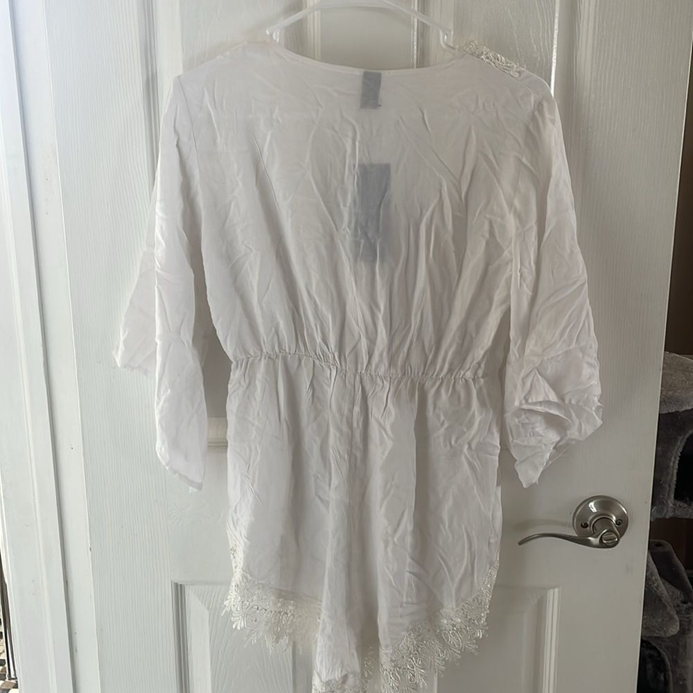 Lace Romper Swimsuit Cover Up/Bride Outfit bridal honeymoon bachelorette size m - Picture 5 of 5